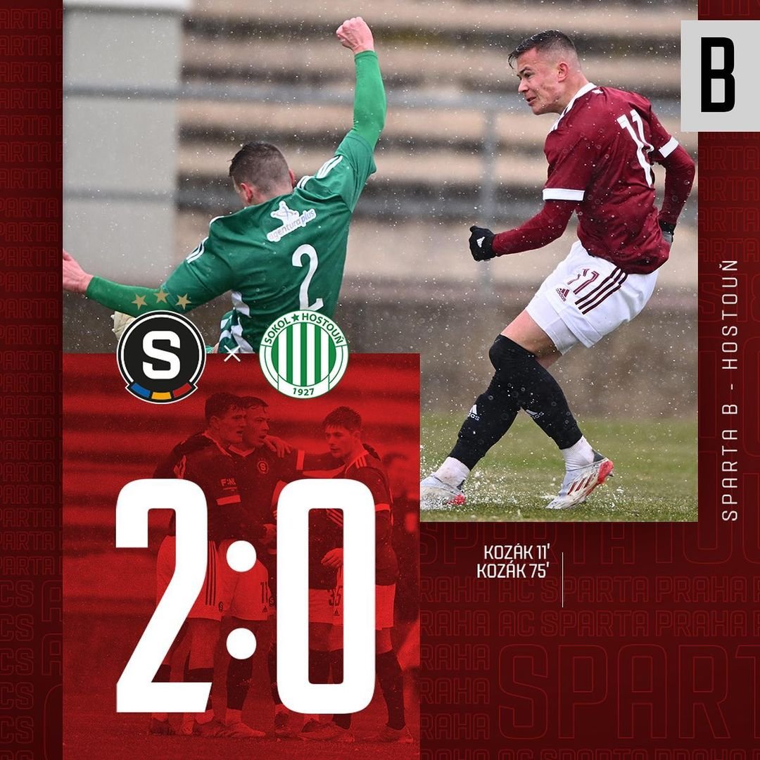 ?️-TÝM | ⏰ KONEC

Sparťanské béčko zvítězilo v generálce před ligovým jarem 2:0! Dvakrát se trefil Matyáš Kozák.
#acspartaB